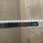 Fossil Vintage  Brown Tooled Leather Belt Cutouts Women’s Size Large Photo 5