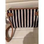 Rosetti ‎ Blue & Beige Striped Crossbody Bag with Tan Vinyl Trim Photo 4