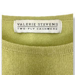 Valerie Stevens  | Large | 100% Two-Ply Cashmere Celery Green Short Sleeve Top Photo 1