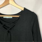 Maurice's Black Criss Cross Neck Short Sleeve Top S Photo 2