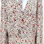 frame denim  100% Silk Floral Print Cottagecore Ruffle Tie Neck Midi Dress Small Photo 7