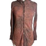 Roncarati leather knit hoodie tie dye style dye Sz 38 Red Photo 0