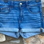 American Eagle Hi-Rise Shortie Super Stretch dark wash jean shorts size 4 (28) Photo 0