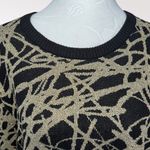 INC Black Gold Metallic Knit Sweater Crewneck Medium Photo 1