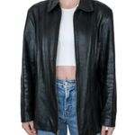 Vintage 90s Fourteen Zero Black Leather Jacket Size L Photo 0
