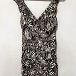 Aritzia Wilfred Veda animal print ruched mini dress in Giselle black Photo 0