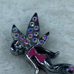 American Jewel Pixie Fairy Pendant Rhinestone Crystals Iridescent Silver Color Photo 4