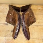 Frye  women's brown‎ leather stud trim western mule clog shoes size 7.5 Y2K Photo 6