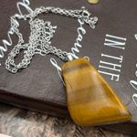 Handmade Tiger’s Eye Pendant Necklace – Oregon Coast Tumbled Crystal 18” Photo 0