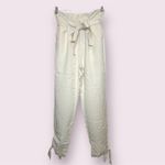 Reformation Norman pant Cream color Belted Paperbag Tie Ankle Pant sz 6 Photo 3
