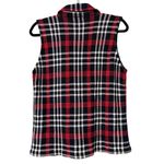CHAPS  women’s size large holiday sleeveless vest black red white plaid full zip Photo 2