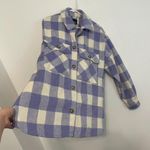 Wild Fable Lilac Lavender Purple Cream Ivory Plaid Oversized Fit Shacket Jacket Photo 10