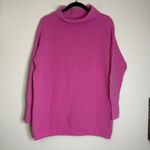 Free People ‎ Mock Neck Ribbed Knit Oversized Tunic Sweater Pink Size Medium Photo 1