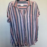 American Eagle striped button down shirt SZ L Photo 0