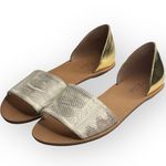 Loeffler Randall new  ❁ Sawyer Snake Flat Sandals ❁ Ivory Metallic Gold Leather ❁ Photo 7
