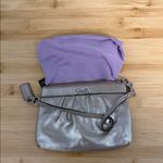 Coach  Metallic Silver/Gold Clutch Wristlet with Hang Tag & Lavender Interior Photo 2