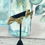 Vintage Metallic Gold Bow Tie Earrings Gold Photo 1