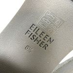 Eileen Fisher Noni Silver Metallic Strappy Block Heel Leather Sandals Size 8.5 Photo 8