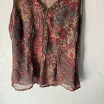 ANA New Approach Y2k M Paisley Print V Neck Blouse Top Forest Whimsigoth Boho Tan Size undefined Photo 2