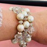 Vintage France style artificial pearls and crystal breads Bracelet Photo 0
