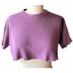 MARIKA Women's Activewear Purple Workout Ribbed Exercise Crop Top ~ L/XL ? Size L Photo 1
