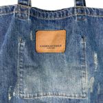 American Eagle  Denim Tote Bag Distressed Logo New Photo 14