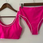 Boutique High waisted 2 pc Bathing suit ( New in package size M) Hot Pink With Design  Photo 1