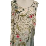 Rose + Olive  Women's Sleeveless Top White Blue Pink Floral 2X Photo 0