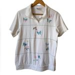 Blair  Coquette Core embroidered Butterfly Top Pastel Short Sleeve Size M Photo 3