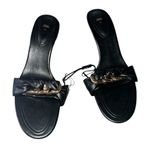 ZARA NEW  Chain Trim Heeled Sandals BLOGGERS FAVE BLACK GOLD COMFORT EU 41 US 10 Photo 6