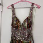 Jovani Multicolor Sequin Open Back Maxi Gown Size 4 Photo 4