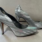 White House | Black Market  Heels 10 Women Stiletto Pumps Silver Shoes snake skin Photo 2