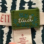 Anthropologie Ett Twa Cream Green Striped romper Size 6 Photo 12