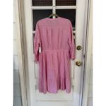 Old Navy New  DRESS Shirt Waist Size XL Pink Stripe Linen Blend Button Career Photo 9