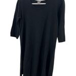 J.Jill  wool blend black sweater dress L viscose tunic 3/4 sleeve office fall Photo 0