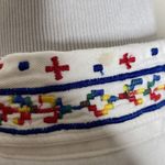 Rhythm Blue Western Embroidered Button Front White Crop Tie Cowgirl Rodeo Sz L Photo 3