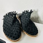 Free People  Women's Mirage Woven Flat Black Mule Size 39 US 8.5 Boho Photo 2