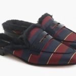 J.Crew Shoes Faux Fur Academy Penny Loafer Mule In Stripe Photo 13