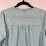 Vineyard Vines  Blouse Long Sleeve Cotton Women’s Size Medium Teal Blue Photo 7