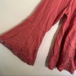 OSO Casuals Peplum Top Pink Embroidered Floral Size M Photo 6