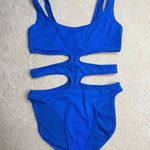 SKIMS  Blue One Piece Swimsuit with Cutout Design Photo 0