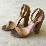 Schutz  Enida Block Heels Shoes Leather & Cork in Natural Ankle Strap Size 8.5 Photo 6