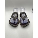 BORN womens Black Leather wedge heel sandal Size 7 thong toe loop Photo 1