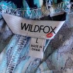 WILDFOX NWOT Argyle Tribal Print Flowy Bohemian Shorts Size Large Teal Blue Photo 3