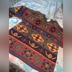 Susan Bristol  casuals knit colorful handknit sweater winter spring boho Rare L Photo 1