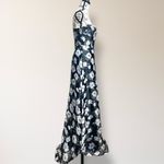 Lulus  S Black White Floral Strapless Maxi Dress Bustier Organza Wedding Guest Photo 3