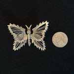 Vintage 925 sterling silver open work 3D butterfly brooch pin from Mexico Photo 3