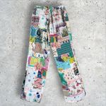 Vilagallo Denpasar Patchwork‎ Viscose Tapered Trouser Crop Pants EU 42 US 10 Photo 4