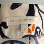 Ann Mashburn  Pleated Wrap Maxi Skirt Floral White Navy Sz Small Photo 5