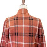 Joie  Plaid Shacket Soft Knit Full Zip Sweater Jacket Rust Black White Size Large Photo 9